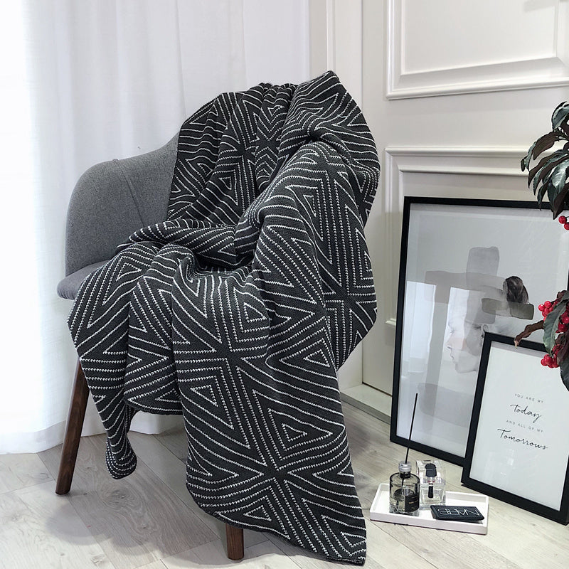 HKM-211987 Nordic Knitted Woollen Acrylic Blanket 130 cm x 170 cm