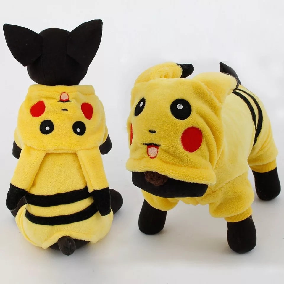HKM-212051 Cozy Fleece Cat Costume Hoodie for Autumn and Winter - Cute Cartoon Pajamas for Cats and Small Dogs