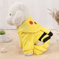 HKM-212051 Cozy Fleece Cat Costume Hoodie for Autumn and Winter - Cute Cartoon Pajamas for Cats and Small Dogs
