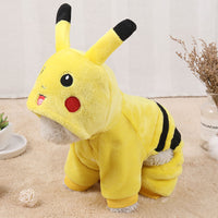 HKM-212051 Cozy Fleece Cat Costume Hoodie for Autumn and Winter - Cute Cartoon Pajamas for Cats and Small Dogs