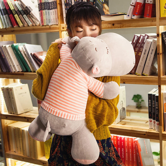 HKM-212179 Dual-Purpose Plush Cushion Blanket with Cartoon Design for Car and Home Use
