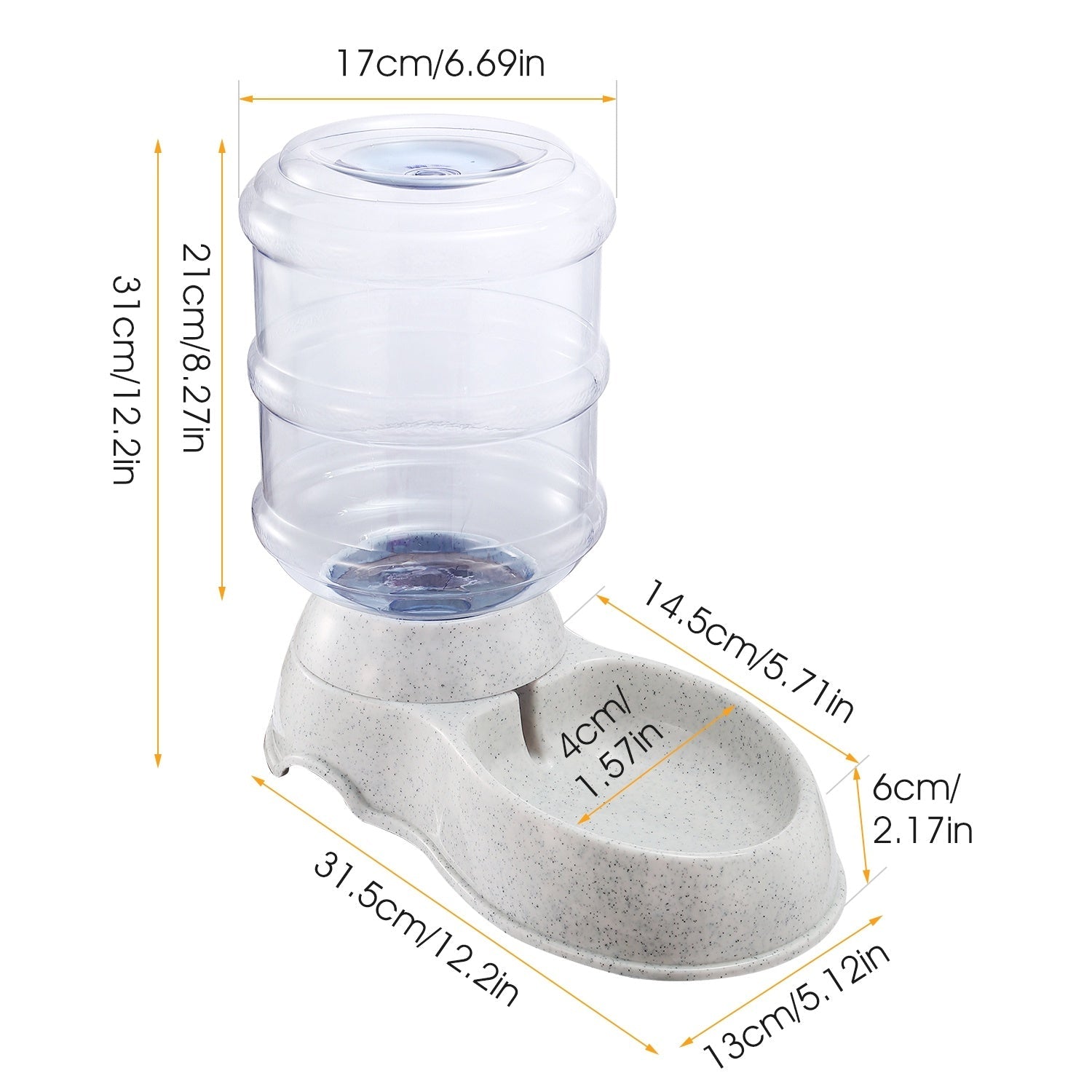 HKM-212243 Automatic 1Gal Gravity Pet Water Dispenser with 3.5L Capacity for Cats and Dogs
