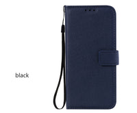 HKM-212307 Solid Color Leather Flip Card Holder Case for iPhone - Shockproof, Heat Dissipating, Anti-Wear Design in Various Colors