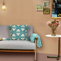 HKM-212371 Bohemian Cotton Tassel Cushion Pillowcase - Blue Weaving Design for Living Room and Bedroom