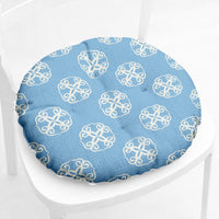HKM-212435 Floral-Patterned Cotton Linen Chair Cushion in Round and Square Shapes with Polyester Fiber Filling