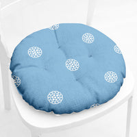 HKM-212435 Floral-Patterned Cotton Linen Chair Cushion in Round and Square Shapes with Polyester Fiber Filling