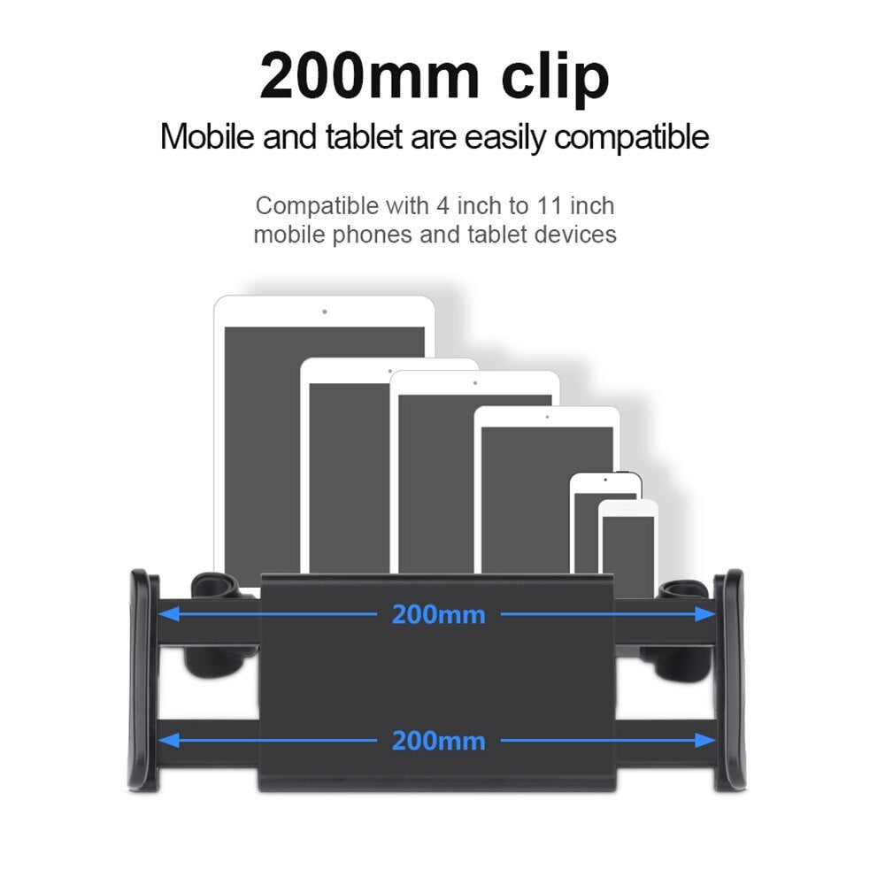 HKM-212435 Universal Space Aluminum Car Headrest Mobile Phone Navigation Bracket with Strong Magnet