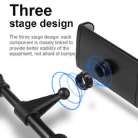 HKM-212435 Universal Space Aluminum Car Headrest Mobile Phone Navigation Bracket with Strong Magnet
