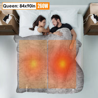HKM-212691 Electric King Size Fleece Blanket with Dual Controllers, 10 Heat Levels, Auto Shut-Off, Machine Washable