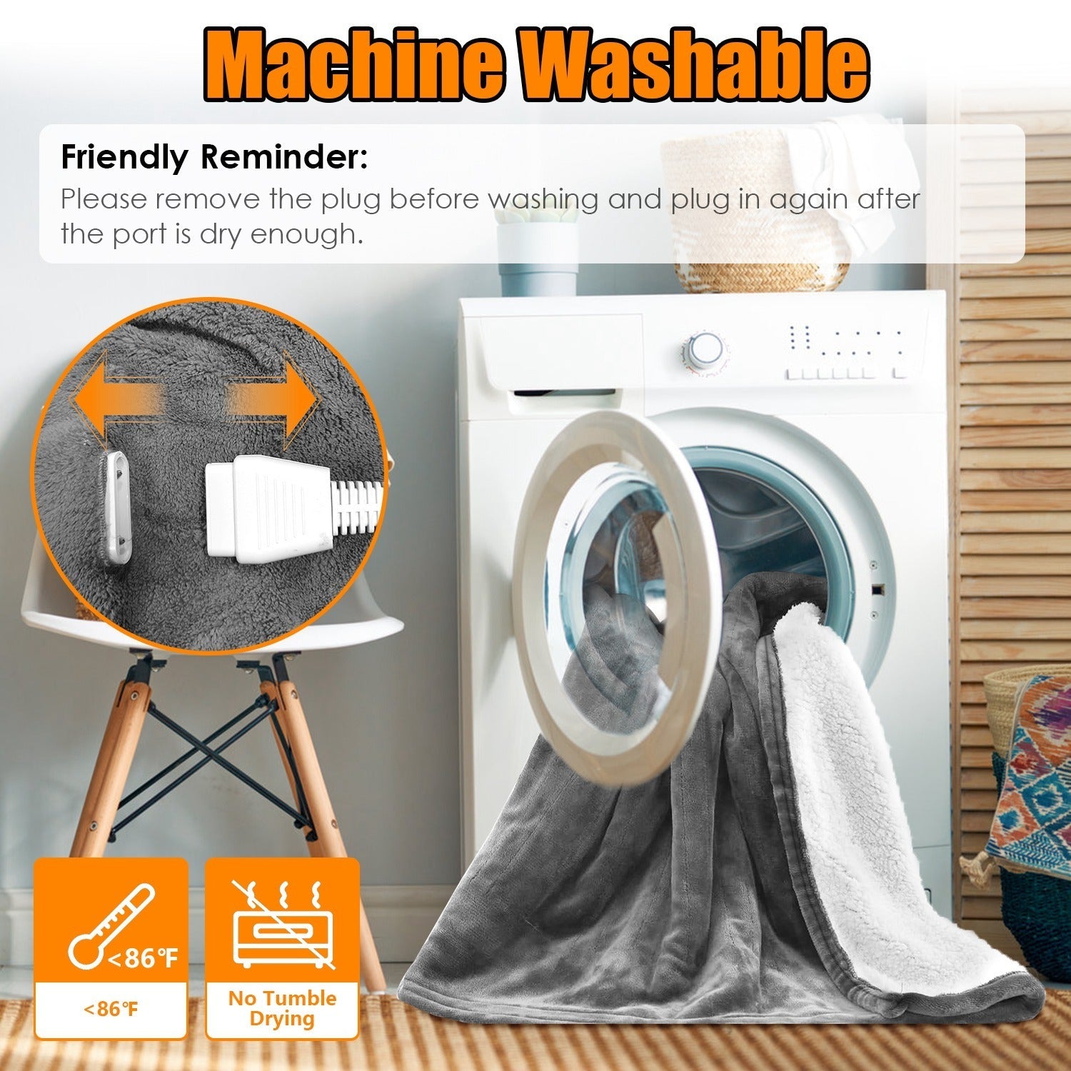 HKM-212691 Electric King Size Fleece Blanket with Dual Controllers, 10 Heat Levels, Auto Shut-Off, Machine Washable
