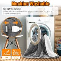 HKM-212691 Electric King Size Fleece Blanket with Dual Controllers, 10 Heat Levels, Auto Shut-Off, Machine Washable