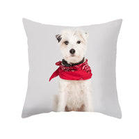 HKM-212755 Christmas Pet Print Peach Skin Pillowcase, Modern 45x45cm Cushion Cover with PP Cotton Filling