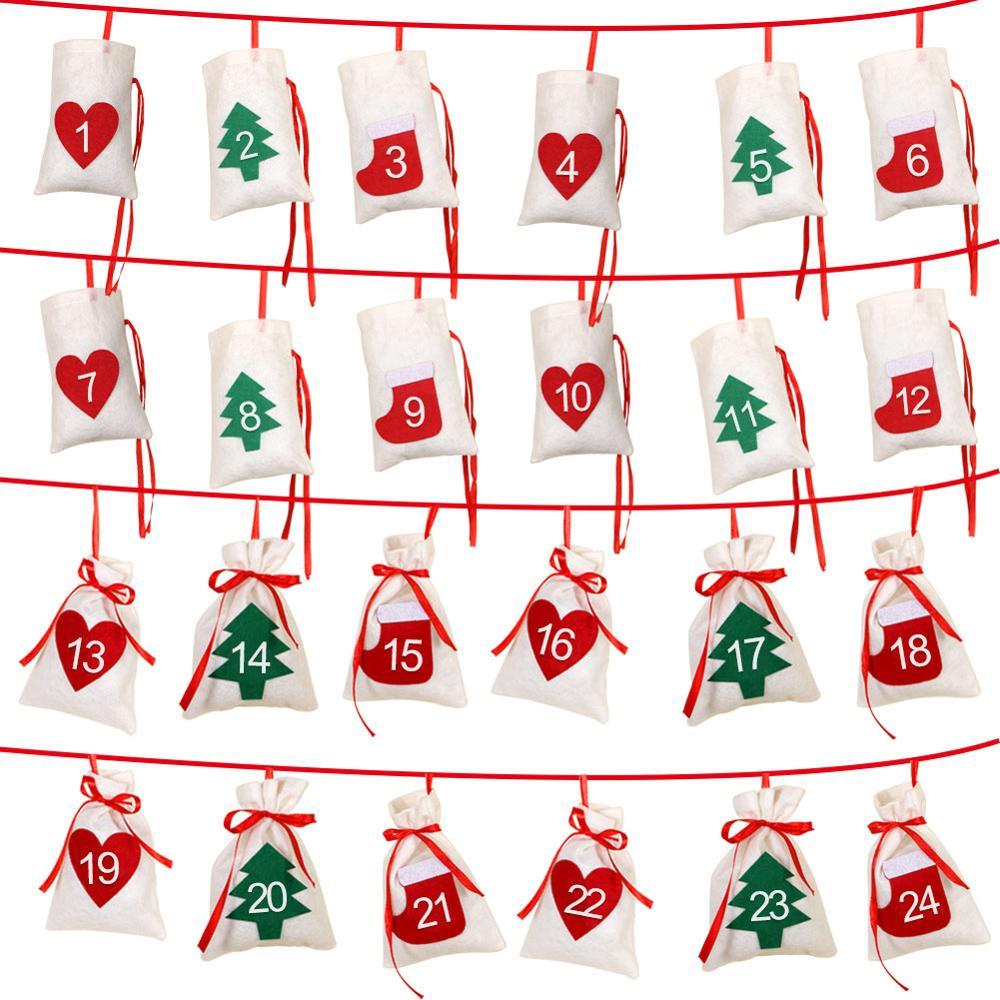 HKM-212819 Christmas Hanging Gift Bag - Felt Calendar Design, 11x16cm, OPP Packaged