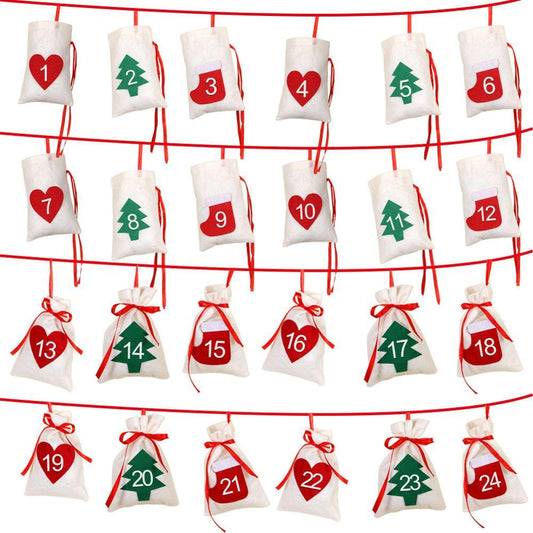 HKM-212819 Christmas Hanging Gift Bag - Felt Calendar Design, 11x16cm, OPP Packaged
