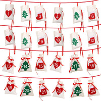HKM-212819 Christmas Hanging Gift Bag - Felt Calendar Design, 11x16cm, OPP Packaged