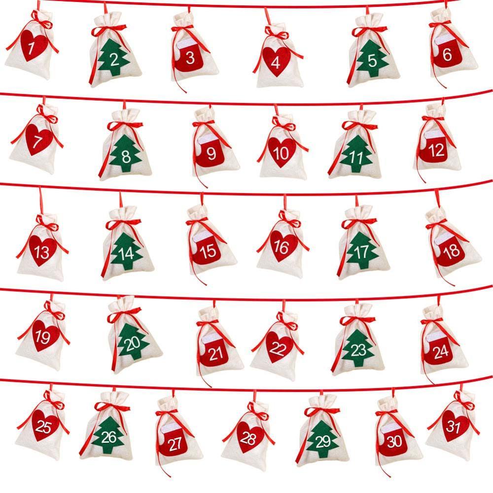 HKM-212819 Christmas Hanging Gift Bag - Felt Calendar Design, 11x16cm, OPP Packaged