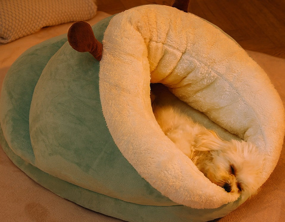HKM-213011 Warm Velvet Padded Dog Nest in Avocado Green, Blue Elk, Gray Brown Bear, Red Rabbit - Multiple Sizes Available