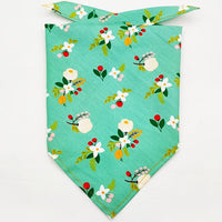HKM-213075 Fruit Green Leaf Cotton Pet Scarf and Drool Towel for Dogs and Cats - Small and Large Sizes Available