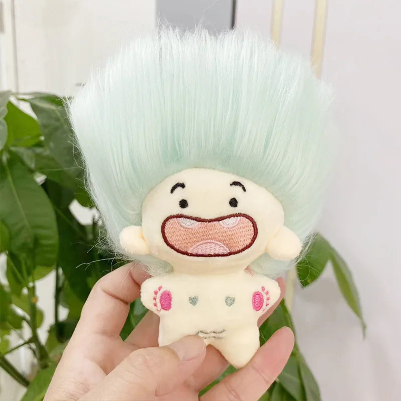 HKM-213203 Colorful Zodiac Signs Mini Plush Keychains - Creative Long Hair Stuffed Dolls for Kids
