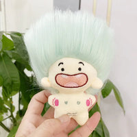 HKM-213203 Colorful Zodiac Signs Mini Plush Keychains - Creative Long Hair Stuffed Dolls for Kids