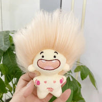 HKM-213203 Colorful Zodiac Signs Mini Plush Keychains - Creative Long Hair Stuffed Dolls for Kids