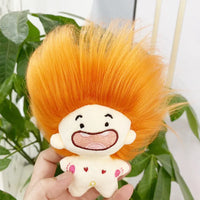 HKM-213203 Colorful Zodiac Signs Mini Plush Keychains - Creative Long Hair Stuffed Dolls for Kids