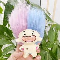 HKM-213203 Colorful Zodiac Signs Mini Plush Keychains - Creative Long Hair Stuffed Dolls for Kids