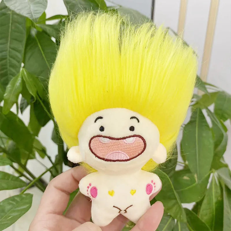 HKM-213203 Colorful Zodiac Signs Mini Plush Keychains - Creative Long Hair Stuffed Dolls for Kids