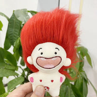 HKM-213203 Colorful Zodiac Signs Mini Plush Keychains - Creative Long Hair Stuffed Dolls for Kids