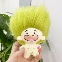 HKM-213203 Colorful Zodiac Signs Mini Plush Keychains - Creative Long Hair Stuffed Dolls for Kids