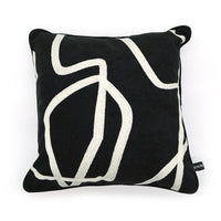 HKM-213331 American Classic Flow Line Striped Pillow Cover - Square and Waist Options in Black, Mocha, and Abstract Patterns