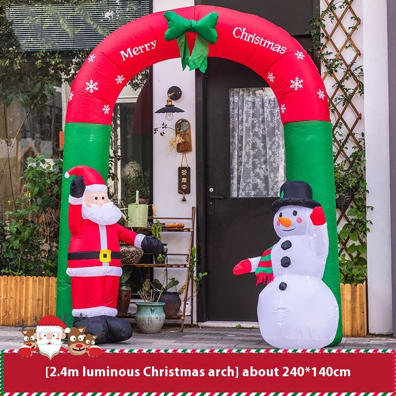 HKM-213331 Luminous Christmas Outdoor Decoration Set with Cartoon Figures and LED Lighting