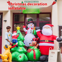 HKM-213331 Luminous Christmas Outdoor Decoration Set with Cartoon Figures and LED Lighting