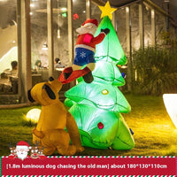 HKM-213331 Luminous Christmas Outdoor Decoration Set with Cartoon Figures and LED Lighting