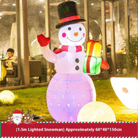 HKM-213331 Luminous Christmas Outdoor Decoration Set with Cartoon Figures and LED Lighting