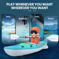 HKM-213331 Paddle Kayak RC Boat for Kids - 2.4G Remote Control, 50M Range, Outdoor Fun