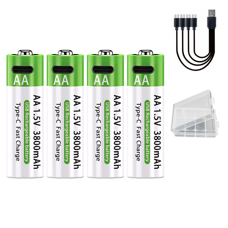 HKM-213395 Rechargeable Lithium AA Battery Pack 15V 3800mAh with Type-C Fast Charge, 1200 Cycles
