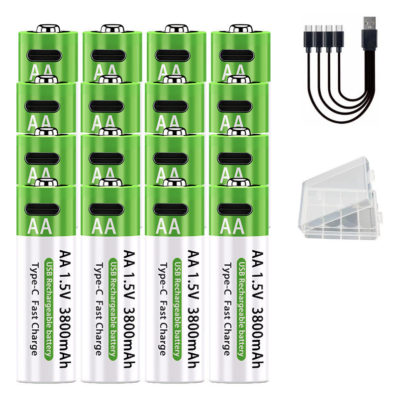 HKM-213395 Rechargeable Lithium AA Battery Pack 15V 3800mAh with Type-C Fast Charge, 1200 Cycles