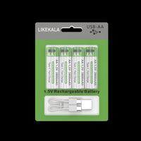 HKM-213395 Rechargeable Lithium AA Battery Pack 15V 3800mAh with Type-C Fast Charge, 1200 Cycles