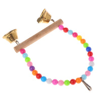 HKM-213459 Colorful Wooden Parrot Climbing Ladder with Bells and Hanging Hook