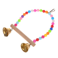 HKM-213459 Colorful Wooden Parrot Climbing Ladder with Bells and Hanging Hook