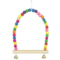 HKM-213459 Colorful Wooden Parrot Climbing Ladder with Bells and Hanging Hook