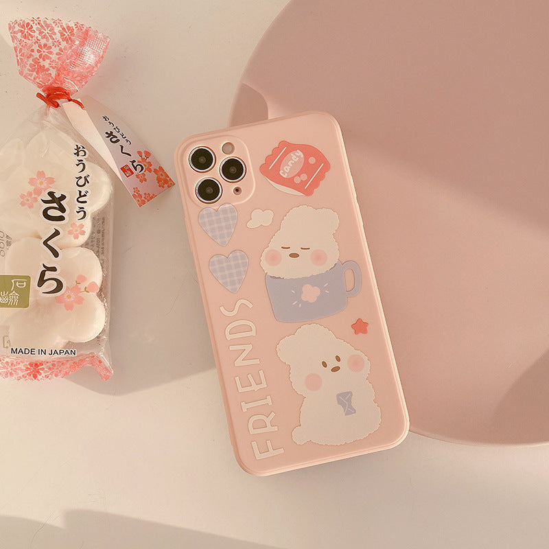 HKM-213459 Rubik's Cube Rabbit Phone Case for iPhone - TPU Back Cover with Cartoon Design