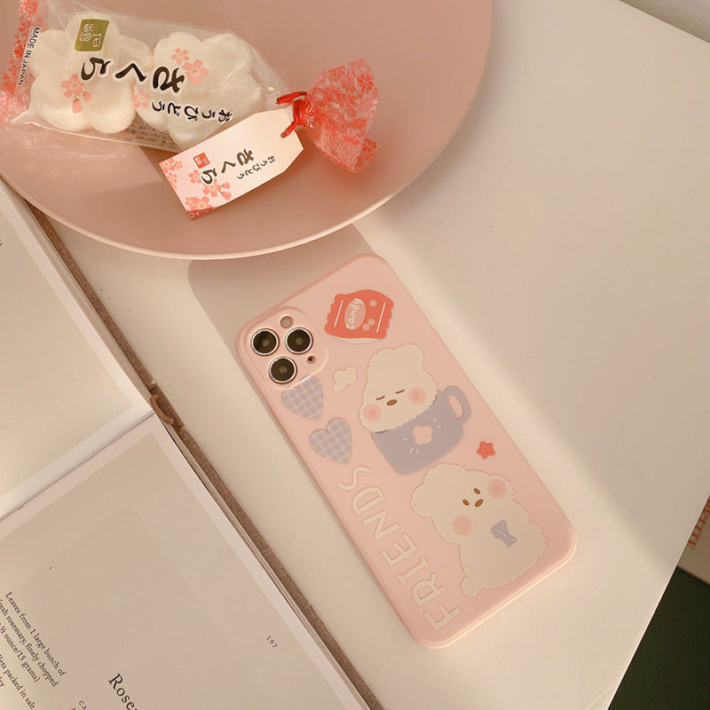 HKM-213459 Rubik's Cube Rabbit Phone Case for iPhone - TPU Back Cover with Cartoon Design