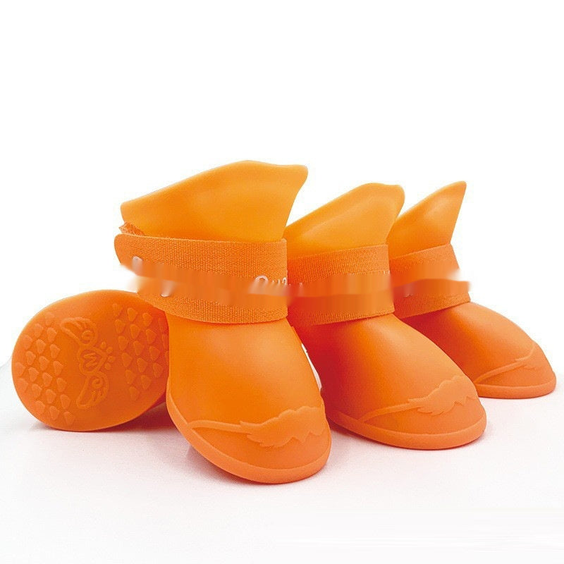 HKM-213523 Waterproof Non-Slip Soft Soled Pet Rain Shoes in Various Colors and Sizes