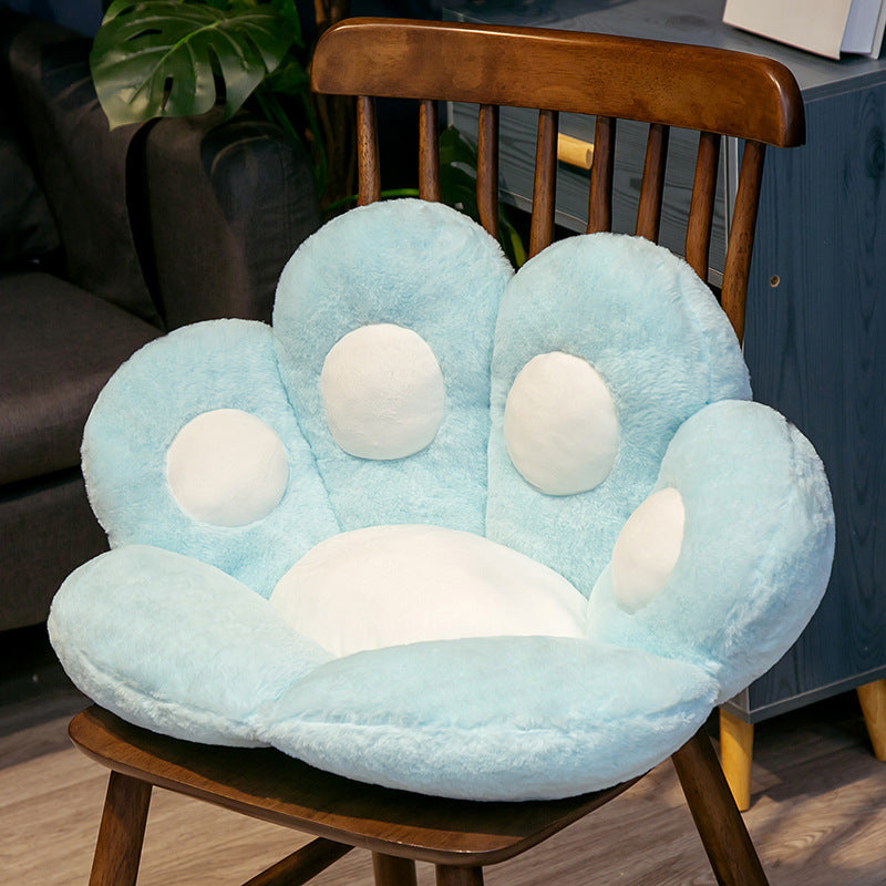 HKM-213651 Cat-Themed Plush Office Seat Cushion - Youth Size Options in White, Pink, Gray, and Blue