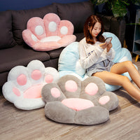 HKM-213651 Cat-Themed Plush Office Seat Cushion - Youth Size Options in White, Pink, Gray, and Blue
