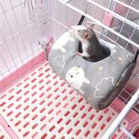 HKM-213651 Cozy Canvas Pet Nest for Small Animals - Available in Leopard, Owl, and Gray Bunny Prints
