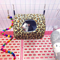 HKM-213651 Cozy Canvas Pet Nest for Small Animals - Available in Leopard, Owl, and Gray Bunny Prints