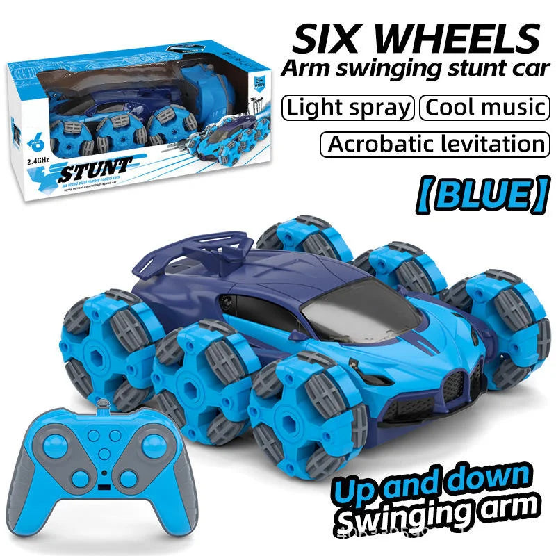 HKM-213779 360° Rotating 6WD RC Stunt Car with Lights - Remote Control Electric Truck for Kids Ages 5 and Up
